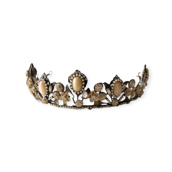 Vintage: Mari Elena ᪥ Moonstone Floral Swarovski Crystal Bridal Tiara ᪥ Luxury - Picture 3 of 16